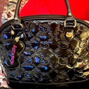 Hello Kitty Black Embossed Satchel